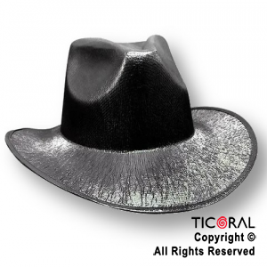 SOMBRERO COWBOY TORNASOLADO NEGRO x 1